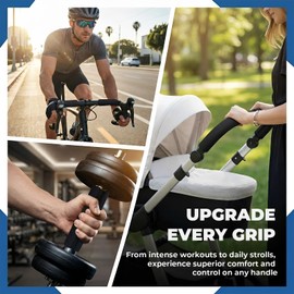 4 Pcs Handle Grips Foam Grip Tape 4.25 Inch NBR Rubber Foam Grip Wrap Pad Handle Covers Soft Buffer Tube Cover for Fitness, Home Lawn Bicycle Motorbike Garden Exercise Equipment Handlebar Replacement