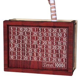 XINQUILIFY Wooden Cash Vault Savings Box, 10000 Savings Challenge Box (1000), Brown, 17 cm (H) x 6.5 cm (W), Wood, Perfect for Families with Children and Home Decor Enthusiasts