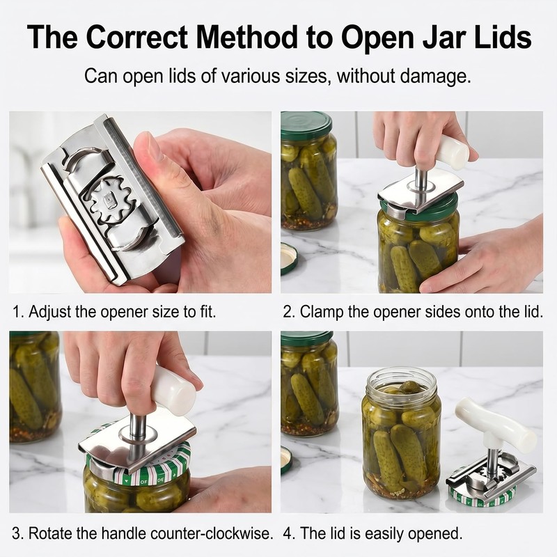 Stainless Steel Jar Opener,Adjustable Jar Opener,Stainless Steel Labor-Saving Can Opener