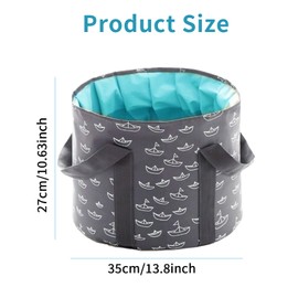 Collapsible Bucket for Soaking Feet, Portable Travel Foot Bathtub, Foot Soaking Basin, Portable Foot Spa Soaking Feet, Pedicure Basin, Outdoor, Camping (Grey)