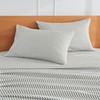 JELLYMONI 100% Natural Cotton Striped Pillowcases Set, 2 Pack White