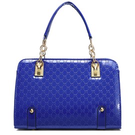 JHVYF Women Top Handle Handbag Casual Purse Pu Leather Shoulder Bag Vintage Satchel Classic Bags Blue