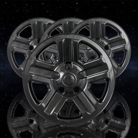 Elite Auto Chrome 16" Gloss Black Wheel Skin Kit fits Jeep Wrangler 2007-2018 - ABS 4 Pack