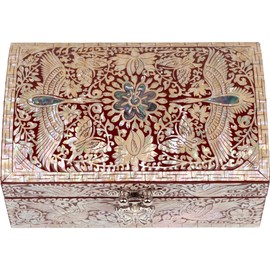 February Mountain Mother of Pearl Trinket Box - Vintage room decor Jewelry storage organizer Unique Gifts for Women who has everything Birthday Anniversary Wedding Christmas