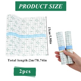 2 Stück Tätowierverband (15 cm x 2 m), Tattoo Folie Heilung, Duschpflaster Wasserfest, Transparent, Wasserdichtes Pflaster, für Tätowierungen, Wunden, für Sport, Schwimmen, Dusche