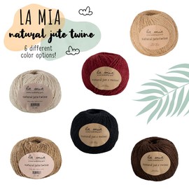 Lamia 2 Pack 100% Natural Jute Twine, Total 550 Feet 7 Oz. Best for DIY, Arts and Crafts, Industrial Packing, Rope String, Decoration and Gardening Applications, Black - L213