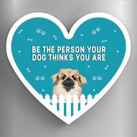 Global Designs Tibetan Spaniel Person Your Dog Thinks You Are Katie Pearson Artworks Heart Shaped Wooden Magnet