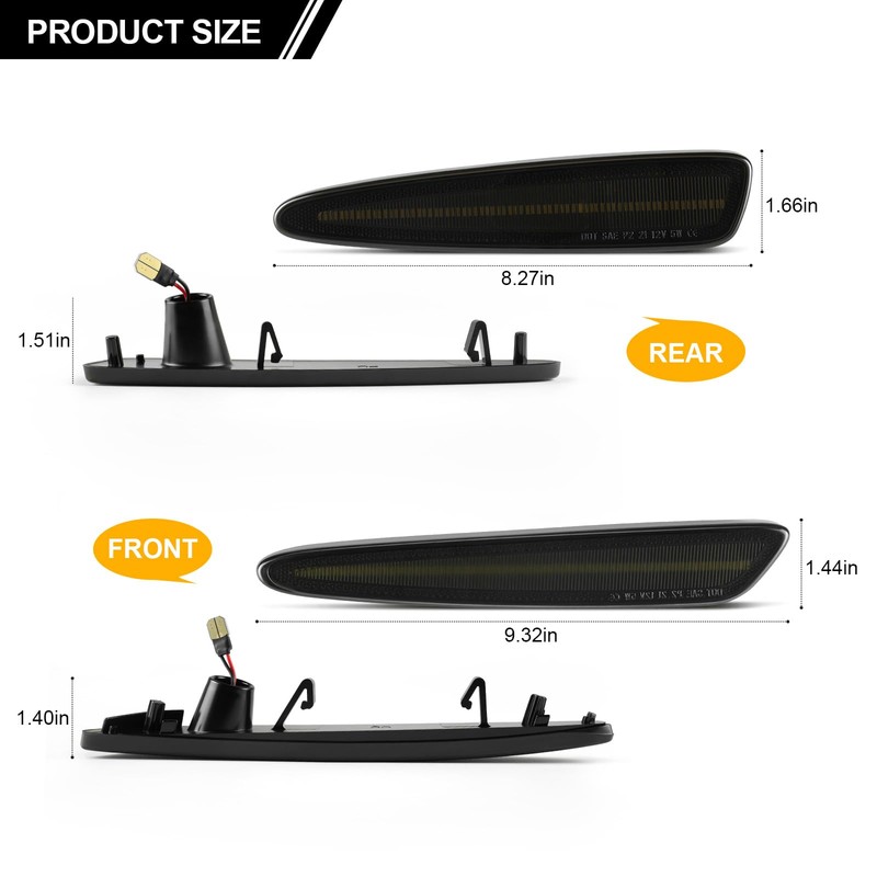NEIFILES LED White Side Marker Lights for Chevy Corvette C6