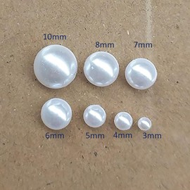 Chenkou Craft Semicircular Beads Flat Back Loose Beads Flower White