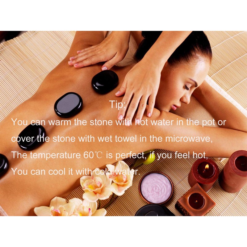 QYLHH 4 Pcs Hot Massage Stones Set Natural Basalt Warm
