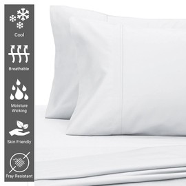 400 Thread Count Cotton Queen Size Pillow Case Pure White 2 Pack,100% Long Staple Cotton Standard Pillow Cases with Stylish 10 cm Hem, Soft Satin Pillowcase (100% Cotton Queen Pillow Cover Pure White)