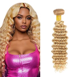 #27 Bundle P27/613 Deep Wave Bundles 613 Human Hair Bundles 16 inch Two Tone Blonde and Honey Blonde Bundle