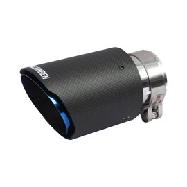 FAIZJUNBEN carbon fiber exhaust tip, carbon fiber tail pipe, inlet size 63mm/2.5", outlet size 89mm/3.5" carbon fiber muffler, suitable for automotive exhaust pipes with a diameter of 61-63mm