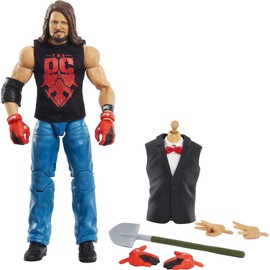 Mattel ​AJ Styles WrestleMania Elite Collection Action Figure with entrance shirt & Vince McMahon Build-A-Figure Pieces, 6-in / 15.24-cm Posable Collectible Gift for Fans Ages 8 Years Old & Up