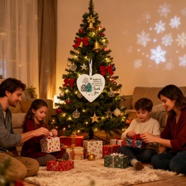 Thank You Neighbours Heart - Shaped Ornament,2026 Neighbor Christmas Ornaments,Ceramics Heart-Shaped Sea Glass Hanging Pendant,Neighbours Like You are Precious & Few Appreciation Gifts (1)