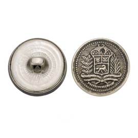 C&C Metal Products 5271 Crest Metal Button, Size 33 Ligne, Antique Nickel, 36-Pack