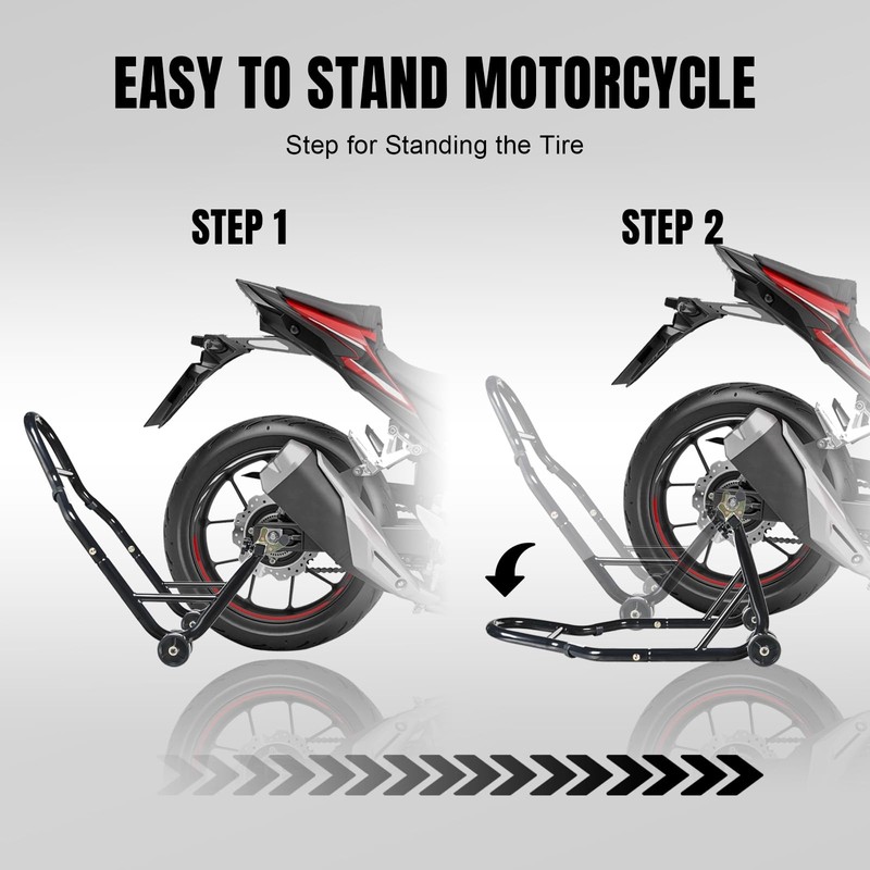 Jack Boss Motorcycle Stand Rear Combo Wheel Lift Stand, 500Lbs