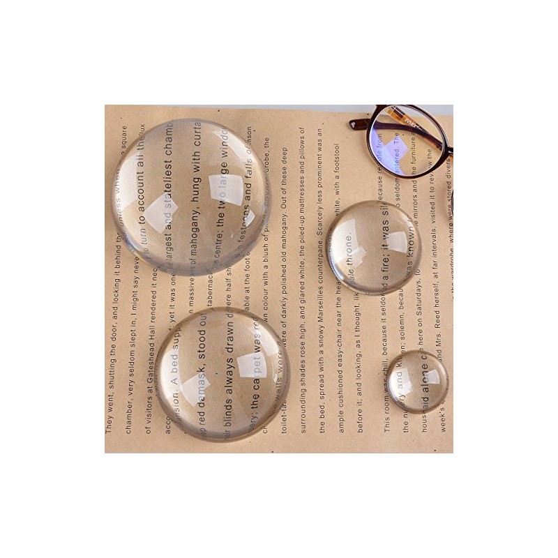 LONGWIN Crystal Dome Magnifier/Paperweight Reading Magnifying Glass-3.1 Inch