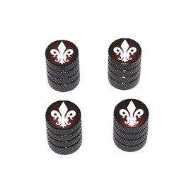 GRAPHICS & MORE Fleur de Lis - Tire Rim Valve Stem Caps - Black