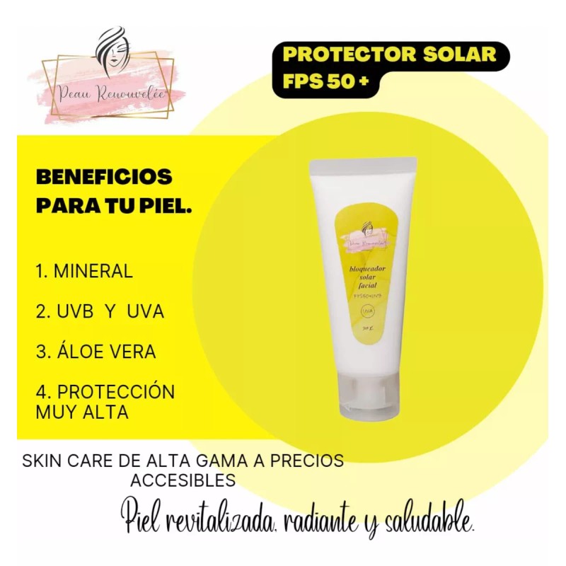 Peau Renouvelée Bloqueador Solar Facial Mineral Fps 50+