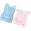 Gorro para Secar el Cabello de Coral Fleece, Orejas de