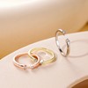 Mameloly Wedding Bands for Women Rose Gold Open Stackable CZ