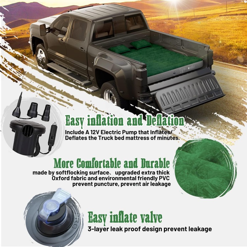 Umbrauto Inflatable Truck Bed Mattress for 5.5-5.8ft Full Size Short,