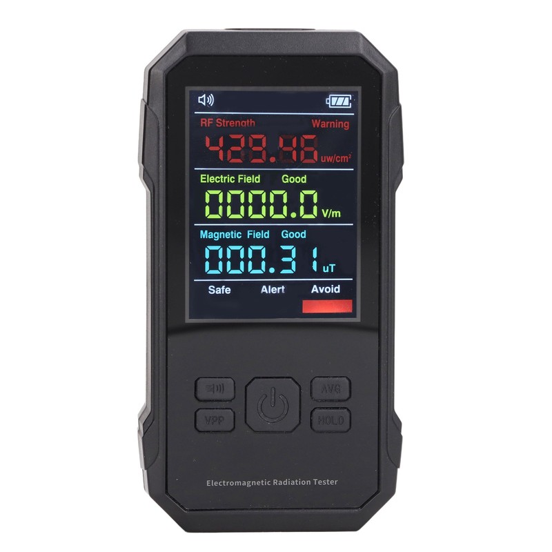 Radiation Detector Black Digital EMF Meter LED Display Handheld RF