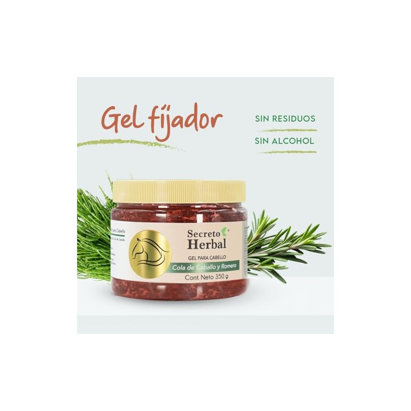Secreto Herbal Gel Fijador para el Cabello con Cola de