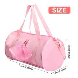 Lunaanda Girls Ballet Dance Bag, Pink Ballet Bag, Princess Shoulder Bag, Dance Clothing, Storage Handbag, Handbag for Ballerina, Dancer, Gymnastics Sports Bag, Travel Bag for Girls
