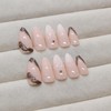 French Tip Press on Nails 3D Fake Nails Shell Stick
