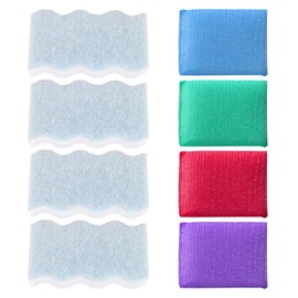 EOWVISN 4 Pieces S-Shaped Sponge Brushes And 4 Pieces Square Cleaning Brushes, Anti-Scratch Cleaning Brushes, Tableware Cleaning Brushes, Kitchen Cleaning Brushes, Kitchen Bathroom Cleaning Tools