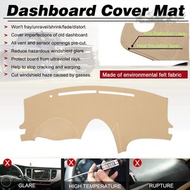 BLIBLIUNIT Dash Cover Mat Custom Fit for Toyota Sienna 2004-2010, Dashboard Cover Pad Carpet Protector (04-10 Beige)