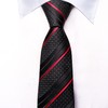 Hi-Tie Boys Ties Self Tie Silk Black and Red Striped