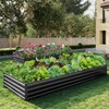 ZUNUDA Galvanized Raised Garden Bed,2 Pcs 10×3×1FT Metal Planting Box