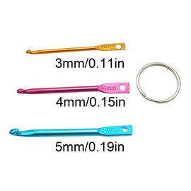 2 Pack Crochet Hook Sets Keychain Mini Key Chain Aluminum Crochet Hooks Knitting Needle Tools for Travel Outdoor(3/4/5mm)