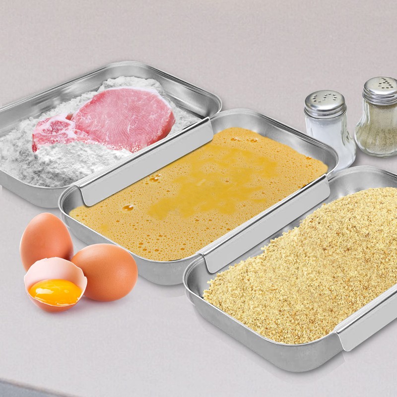 Oramics 3-Piece Stainless Steel Breading Set - Perfect Breading Street