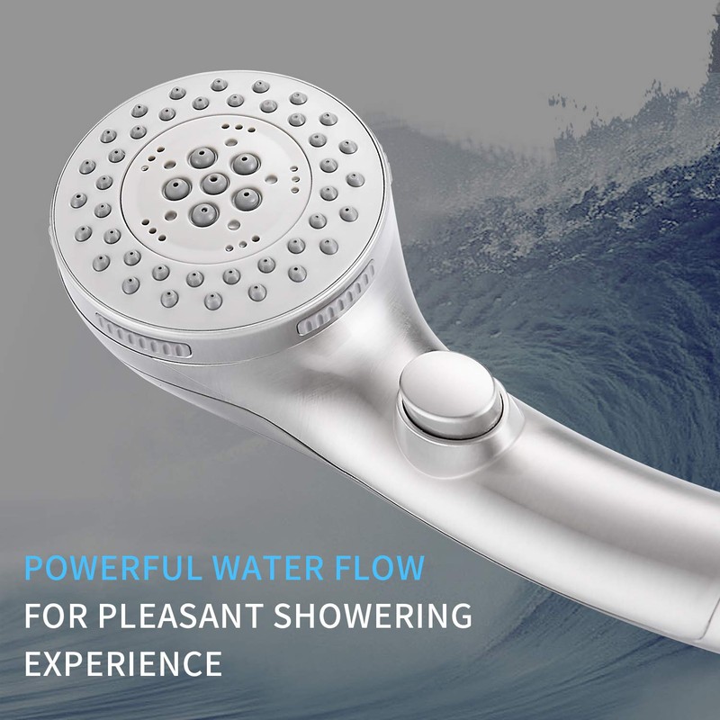 Shower Head, High Pressure 6 Setting Shower Head Hand-Held with
