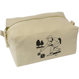 'Man Playing Lawn Bowls' Canvas Wash Bag/Makeup Case (CS00044701)