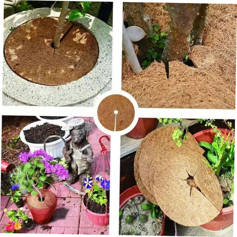 Levemolo 12 Pack Tree Mulch Ring Mats Coir Fiber Coconuts