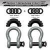 AUTMATCH D Ring Shackle 3/4" Shackles (2 Pack) 41,887Ibs Break
