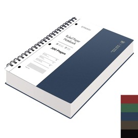 EMSHOI A4 Spiral Notebook 8.5 X 11, 300 Perforated Pages, Waterproof Softcover, Sticky Notes,100gsm Thick Lined Journal, 1 Subject College Ruled Notebook for School Work Business Writing, Dark Blue