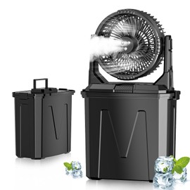 GHORA Portable Misting Fan with 9L Water Tank & 20000mAh Battery, Remote Control, 4 Speed Levels, 4 Misting Modes, RGB LED Lights - Indoor/Outdoor Cooling Fan for Camping, Patios, Garden, Travel