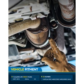 PHILTOP Front Direct-Fit Catalytic Converter Kit W/Gasket Compatible with Nissan 2007-2012 Altima 2.5L Replace# 31689-CNG-5, 16593, 641302, 40800 (EPA Compliant)