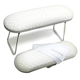 Nail Arm Rest, Hand Rest for Nail Microfiber Soft Leather Manicure Nail Rest with Non-slip, Professional Hand Pillow Cushion Table Desk Station for Nail Techs Use (White)