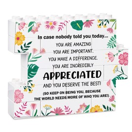 Thank You Gifts for Women Men, Appreciation Gifts for Employee/Coworker/Teacher/Nurse Building Block Puzzle Decorative Sign for Birthday Christmas Thanksgiving