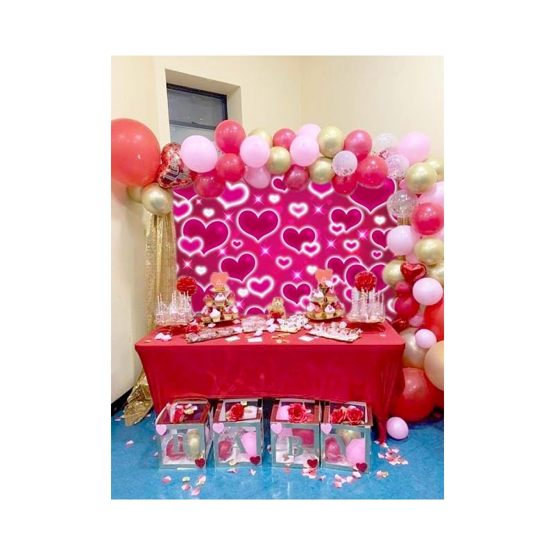 Heart Shape Backdrop Valentines Day Decoration 7x6ft Early 2000s Photography
