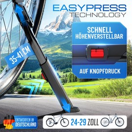 PLUTO Bicycle Stand 24-29 Inch - Height Adjustable Rear Wheel Stand 40 mm Aluminium MTB Bicycle Stand & E-Bike Stand Non-Slip Bicycle Stand for Mountain Bike, City & Trekking