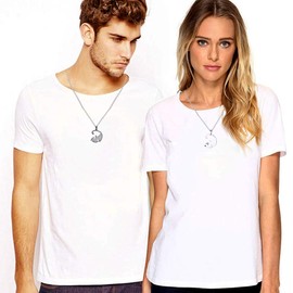 Uloveido Titanium Stainless Steel Kitty Cate Animal Necklace Couples Puzzle Matching Pendant Bead Chain Necklace for Women and Men SN156 (Black)