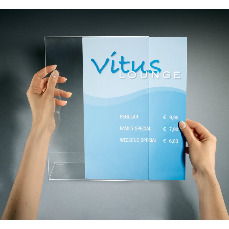 Sigel TA210 Table Display Angled for A4, transparent